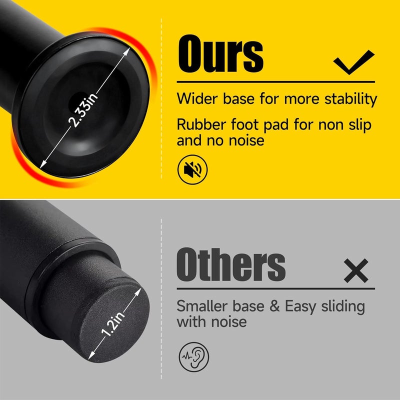 Dashu أرجل إطار السرير القابلة للتعديل بارتفاع أكبر، أرجل دعم مركزية تحت السرير بديلة للشرائح المعدنية/الخشبية، مجموعة تعزيز السرير الثقيلة، ارتفاع من 5" إلى 8.6"، سوداء - 4 قطع - Image 3